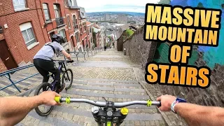 RIDING THE MASSIVE MOUNTAIN OF STAIRS - URBAN MTB DOWNHILL