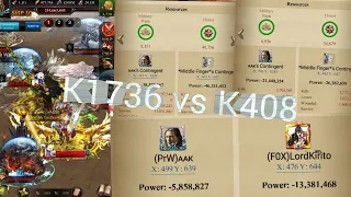 Clash of Kings Defending Solo's and some rallies in kvk K1736 vs K408