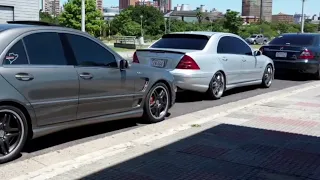 Mercedes-Benz C55 AMG (X2) Aceleration & Revs, Costanera Paraguay