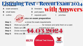 IELTS Listening Actual Test 2024 with Answers | 14.03.2024