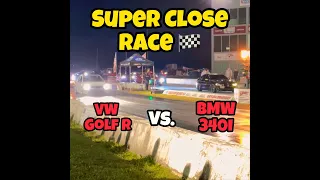 Stage 2 Golf R vs Stage 2 BMW 340i 🏁 // 1/4 Mile Drag Racing #vw #golfr #bmw #dragrace #racing #car