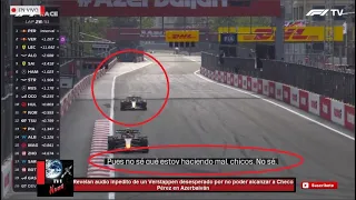 Revelan audio inédito de un Verstappen desesperado por no poder alcanzar a Checo Pérez en Azerbaiyán