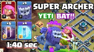 After Update! Th13 Yeti Super Archer BAT Attack Strategy | Best Th13 Beginners! | Best Th13 Attack