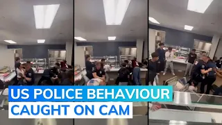 US Police Officer Slams Student Into Lunch Table
