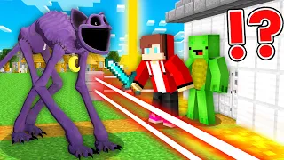 SCARY PURPLE CAT vs JJ and Mikey's Security House in Minecraft - Maizen
