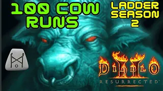 Diablo 2 Resurrected Season 2 - 100 Cow Runs Loot Highlights