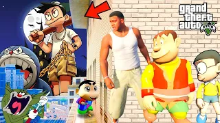 GTA5: Evil Suneo Kidnapped Shizuka & Play Wood Ramp with Gian,Nobita,Franklin,& Jack.