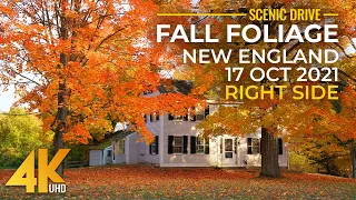 4K New Hampshire Autumn Scenic Roads in Slow Motion - Fall Foliage of New England - Right Side - #1