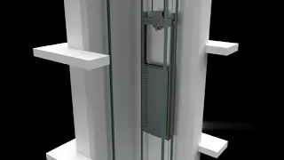 3D animation display of the working principle of traction elevator