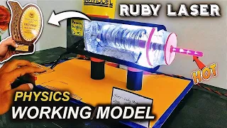 𝗥𝗨𝗕𝗬 𝗟𝗔𝗦𝗘𝗥- 𝟯𝗗 𝗖𝘂𝘁 𝗔𝘄𝗮𝘆 | Physics Working Model | Introduction | 𝐌𝐔𝐒𝐓 𝐖𝐀𝐓𝐂𝐇 #physics #innovation