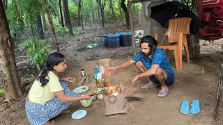 Veg tikka banaya chulhe pe 😍 | Baarish me