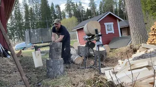 Onko kirves vai halkomakone nopeampi? No testataan