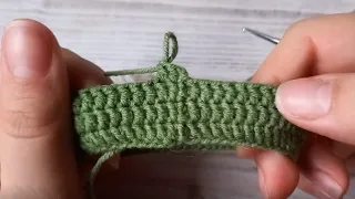 Ровный шов при круговом вязании столбиками с накидом. Invisible join for double crochet