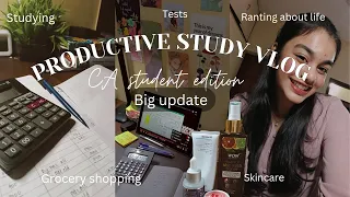 PRODUCTIVE STUDY VLOG 📚🌱| days in my life as a CA student 👩‍🎓🦋|*realistic.