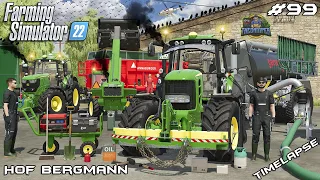 Spreading SLURRY & selling SILAGE w/JOHN DEEREs | Hof Bergmann | Farming Simulator 22 | Episode 99