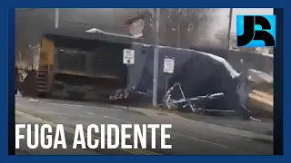 JR de Olho: caminhoneiro escapa de acidente em trilhos de trem em Nova York