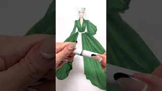 Scarlett’s Curtain Dress, Gone with the wind 💚 #scarlettohara #fashionillustration #asmr