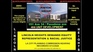 *On FIRE* Lincoln Heights Ave 34 APPEAL 8/13/20 LA City Planning FULL AUDIO. 2 HRS PUBLIC COMMENT