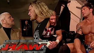 Batista, Triple H & Edge Backstage Segments RAW Feb 14,2005