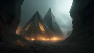 Dystopic Ambience - The Two Pyramids | 1 Hour of Futuristic Music, Atmospheric Drone, Rain and Wind