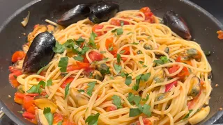 espaguete com mexilhões uma delícia 🤤 receita da Susana Correia