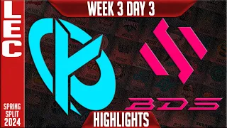 KC vs BDS Highlights | LEC Spring 2024 W3D3 | Karmine Corp vs Team BDS