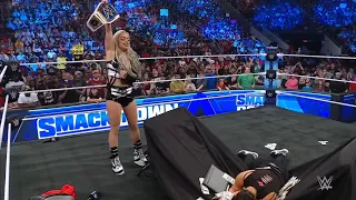 Liv Morgan Sends Shayna Bazler Through A Table During Their Contract Signing