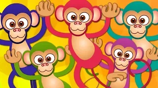 Five Little Monkeys | Kindergarten Nursery Rhymes For Babies