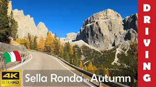 Driving in Italy 12: Sella Ronda (Campolongo, Pordoi, Sella & Gardena Pass) 4K 60fps