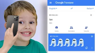 Jayden translates "Tax" into Italian