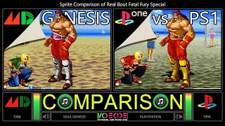 Sprite Comparison of Real Bout Fatal Fury Special (Sega Genesis vs PlayStation) Side by Side