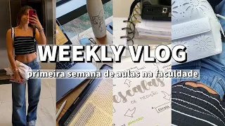 minha rotina universitária na primeira semana de aulas | weekly vlog