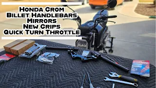 Honda GROM | Billet Clip-On Handlebars | Bar End Mirrors | Domino Grips | Quick Turn Throttle