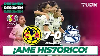 Resumen y goles | América 7-0 Puebla | Liga Mx Femenil-CL2023 J2 | TUDN