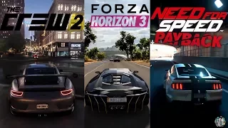 NFS PayBack 2017 VS The Crew 2 2017 VS Forza Horizon 3 2016 MUST WATCH IF U LOVE ANY OF THESE GAMES!