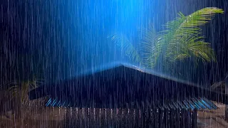 HEAVY RAIN on Roof for Deep Sleep & Insomnia Relief | Night Thunderstorm for Insomnia, Study, Relax