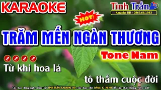 Trăm Mến Ngàn Thương Karaoke Nhạc Sống Tone Nam ( Bm ) - Tình Trần Organ