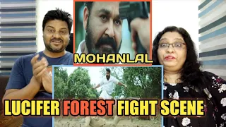 LUCIFER Forest Fight Scene REACTION | Mohanlal | Lucifer movie scenes | Lalettan | Lucifer reaction