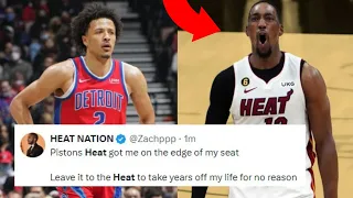 NBA FANS REACT TO MIAMI HEAT BEATING DETROIT PISTONS | HEAT VS PISTONS REACTIONS