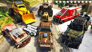 GTA 5 - Stealing ZOMBIE APOCALYPSE  VEHICLES with Franklin! (Real Life Cars #127)