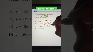 How to Find the Equation of a Line Given the Slope and a Point | Slope-Intercept #shorts #math