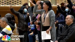 Chicago migrants: Heated community meeting at Brighton Park over proposed migrant basecamp