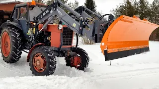 ❄️Неторопливая уборка снега❄️МТЗ с отвалом SPRING❄️