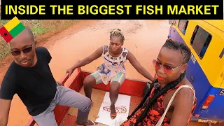 This is Bissau! Crazy! Inside The BIGGEST Fish Market In #GuineaBissau, Africa Ep.15