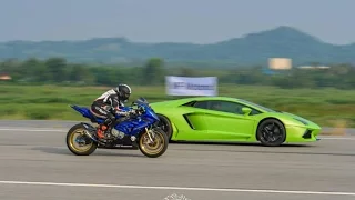 ศึกฉลามปะทะกระทิง BMW S1000RR Vs Lamborghini  Aventador LP700 -4