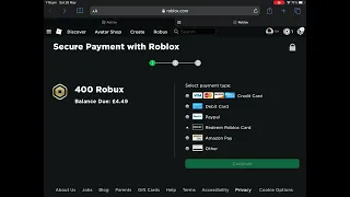 Redeeming  a roblox giftcard (it gave me 400 extra robux)
