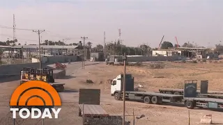 Trucks carrying humanitarian aid enter Gaza at Rafah crossing