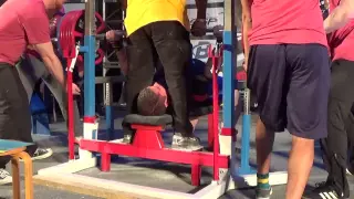 Brady Stewart USAPL American Record 705lbs in the 120kg class  2015 Arnold Titan Pro Bench