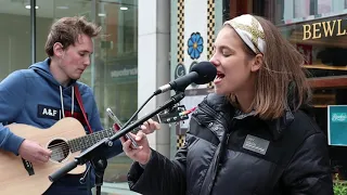 Guy from crowd joins while Busking "Bruno Mars - When I Was Your Man" | Allie Sherlock Cover