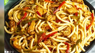 Spicy Chicken Spaghetti Recipe |Chicken Vegetable Spaghetti | Indian Street Style Homemade Spaghetti